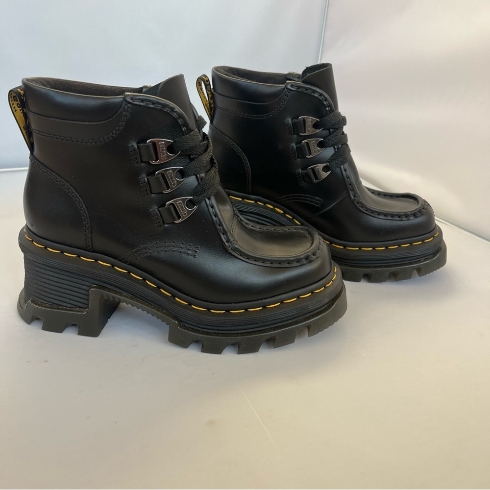 Dr Martens Air Wair Corran 3-Eye Atlas Leather Heeled Boots Size 6 - Picture 5 of 10